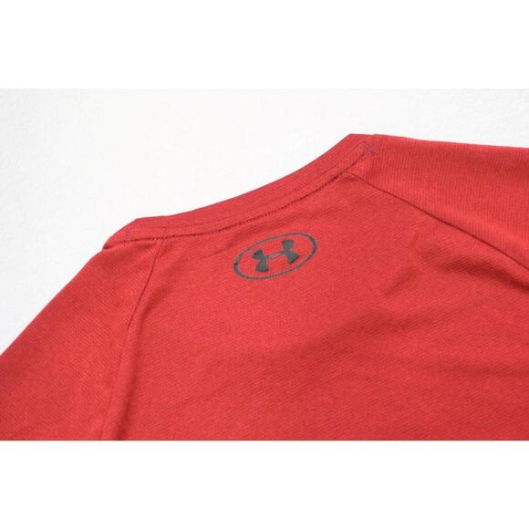 Under Armour Gym Shirt The Tech Tee Short Sleeve Red Athletic Mens Size Small - Picture 9 of 9